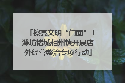 擦亮文明“门面”！潍坊诸城相州镇开展店外经营整治专项行动